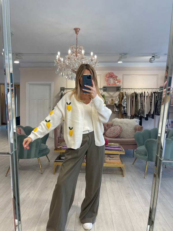 RIZZI LEMON CARDIGAN IN CREAM