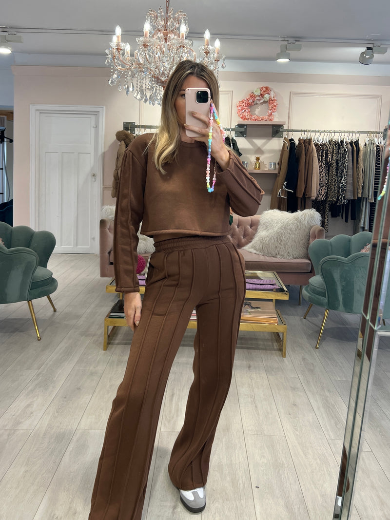 THEA CROPPED TRACKSUIT BROWN