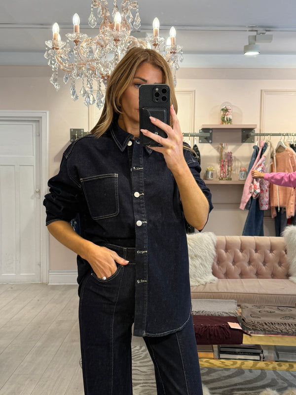 PAULA DARK WASH DENIM SHIRT