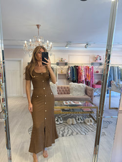 BIBA BROWN MIDI DRESS