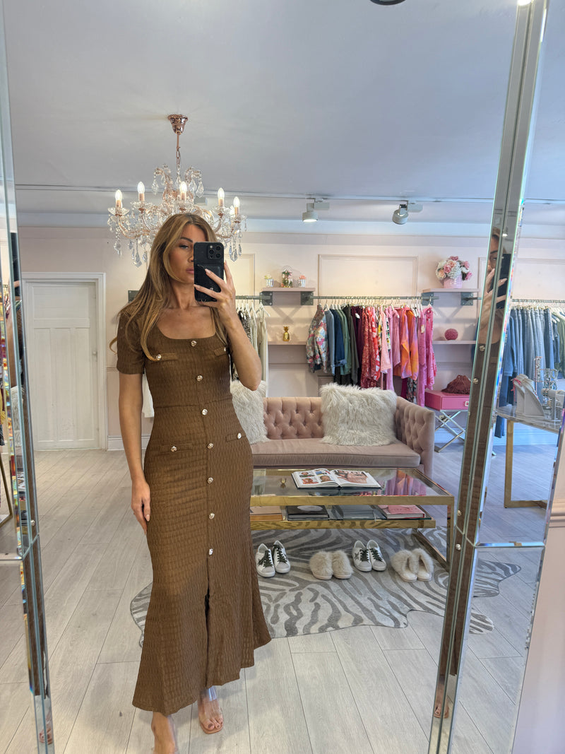 BIBA BROWN MIDI DRESS