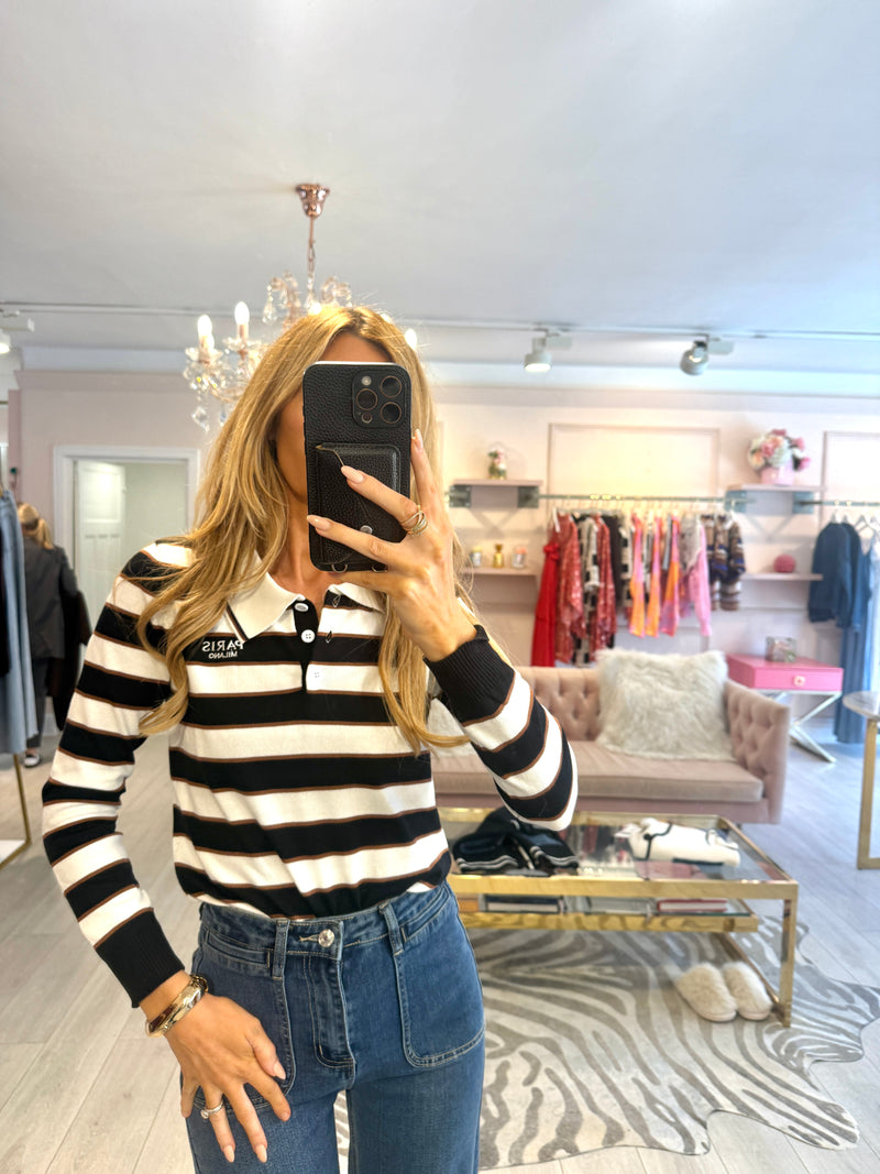 PARIS MILANO FINE KNIT TOP MONOCHROME