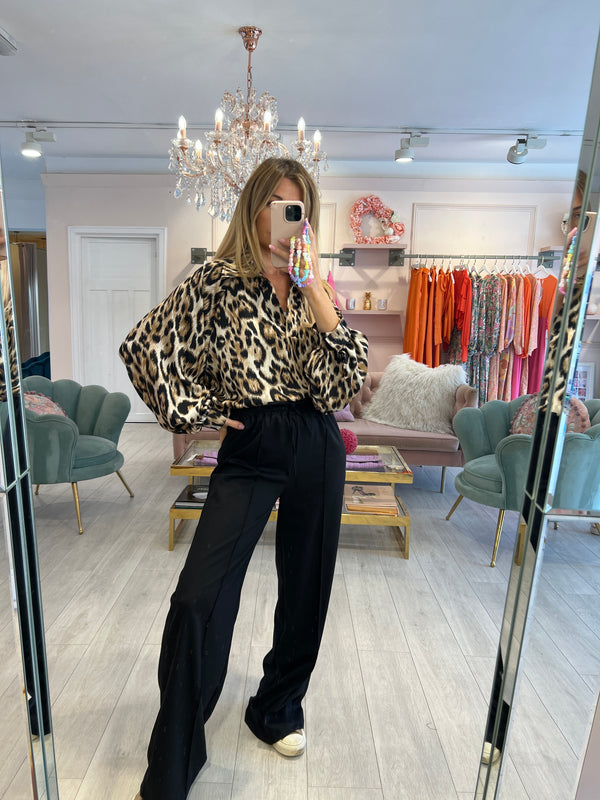 CARMEN LEOPARD BLOUSE