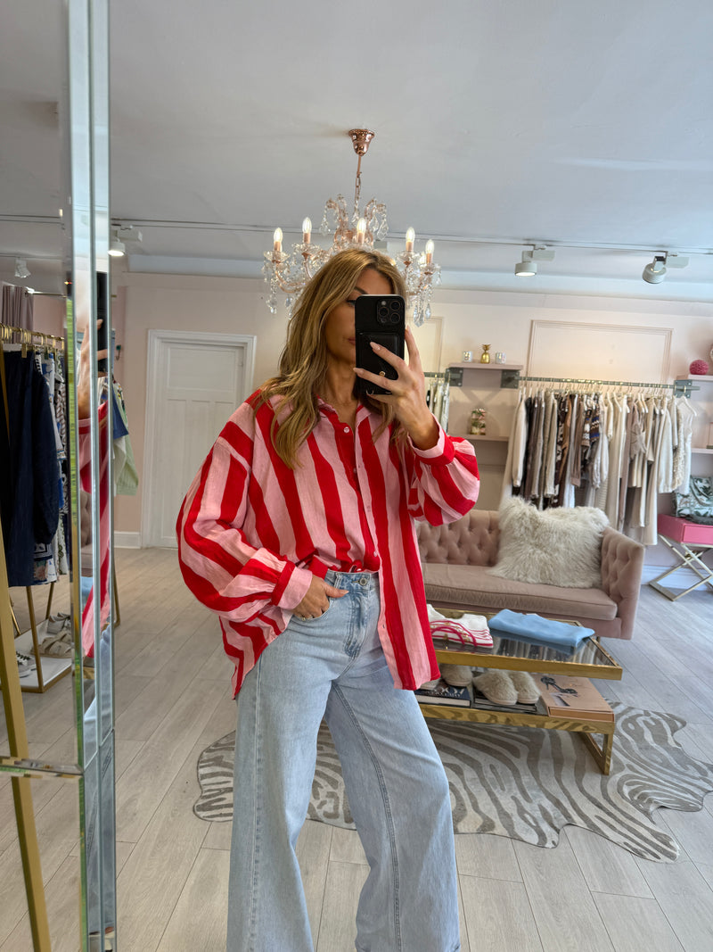 NEVE STRIPE SHIRT RED PINK