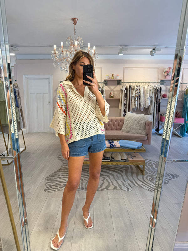 MAY CROCHET COLLARED TOP