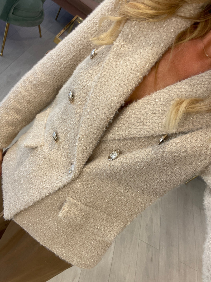 ANNIKA NUDE DOUBLE BREASTED BLAZER