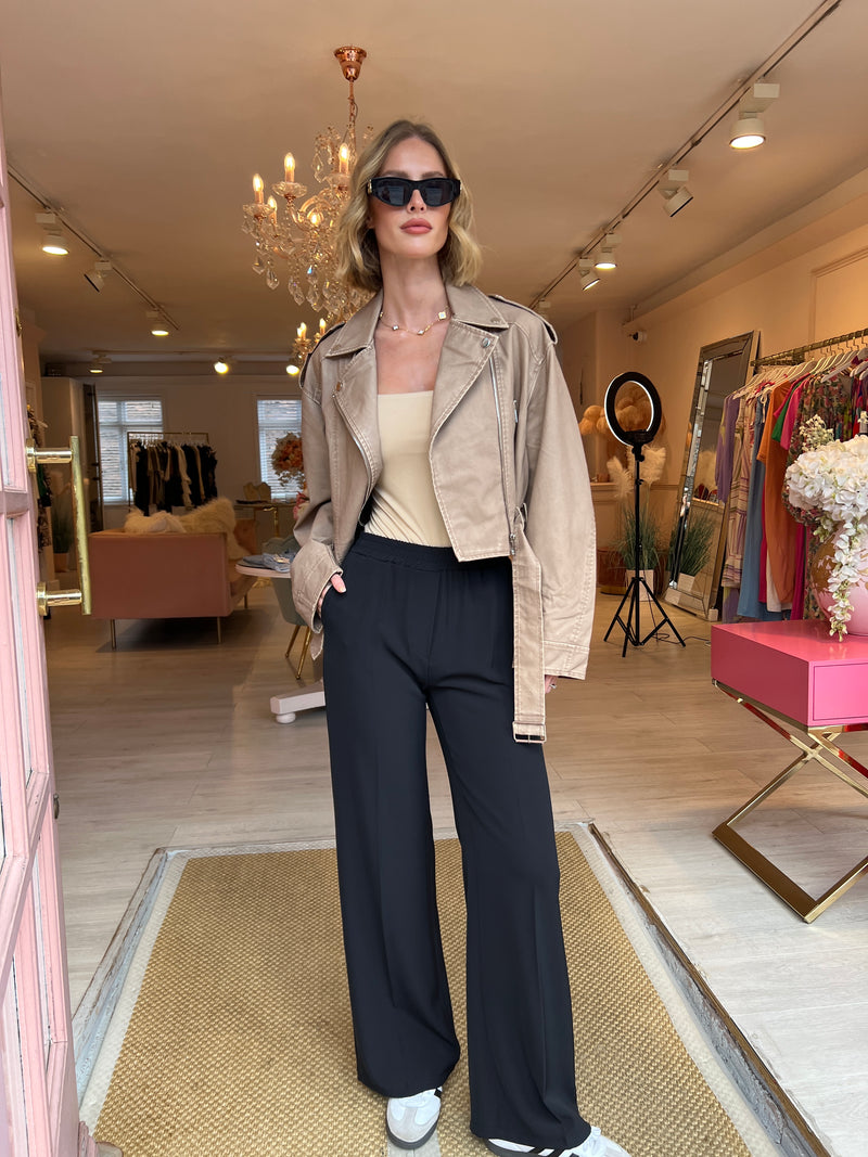 BEIGE STRETCH LONG SLEEVED BODYSUIT