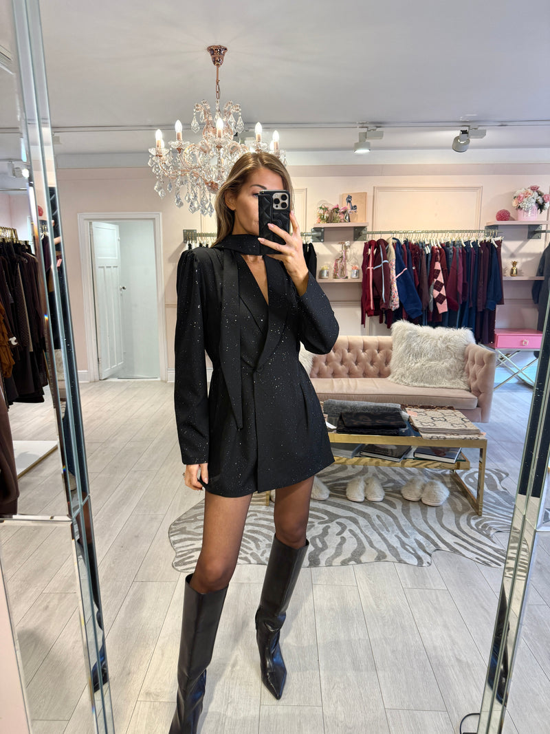 AMELIE BLAZER PLAYSUIT BLACK