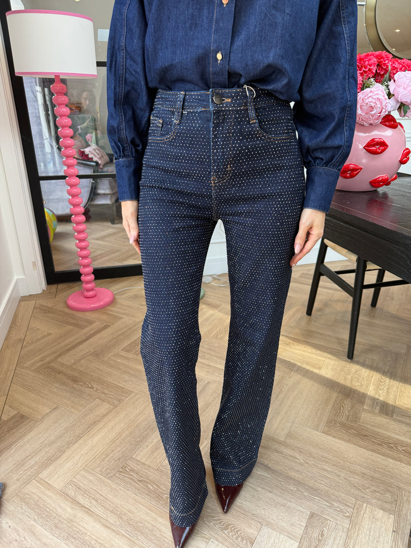 VOGUE DIAMANTE INDIGO WASH JEANS