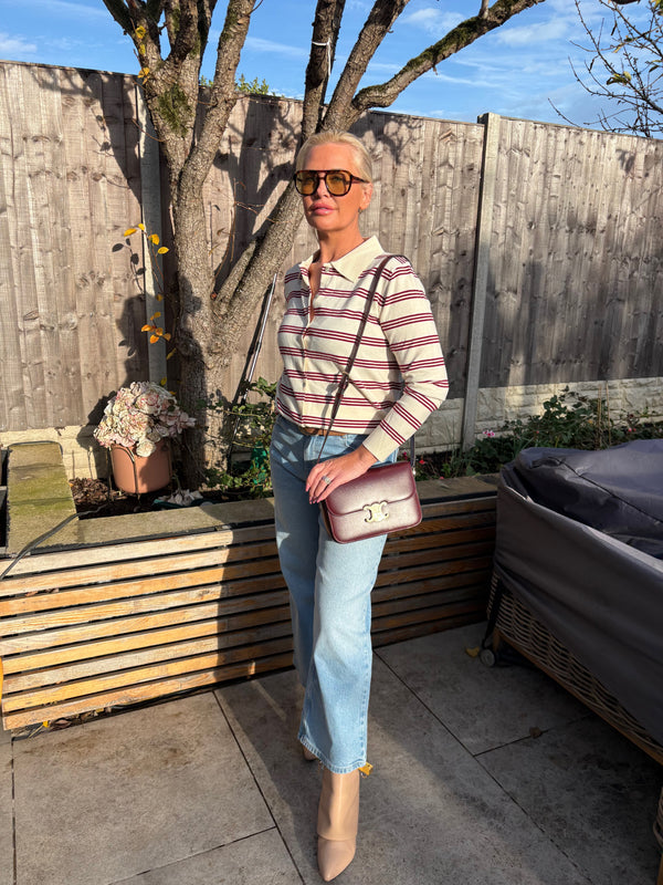 GISELLE STRIPE CARDIGAN CREAM