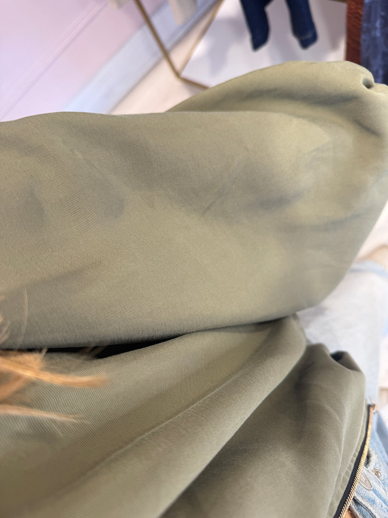 NAOMI BALLOON SLEEVE BOMBER JACKET KHAKI