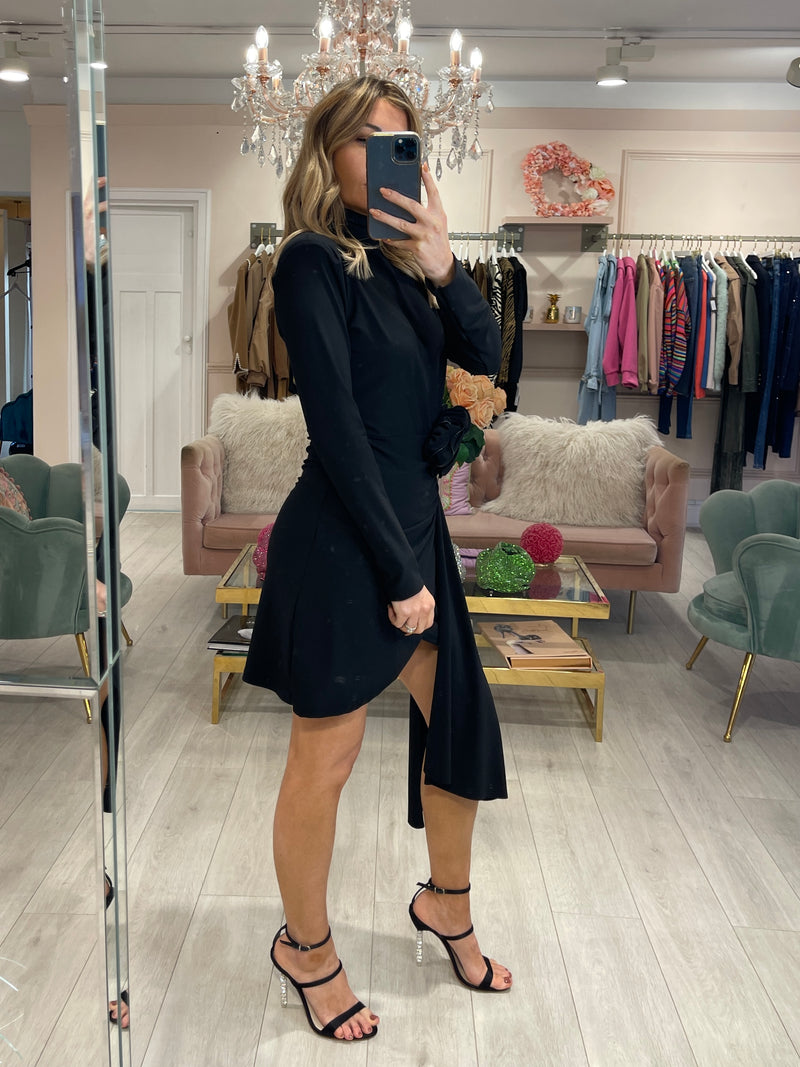 CALISTA BLACK CORSAGE DRESS