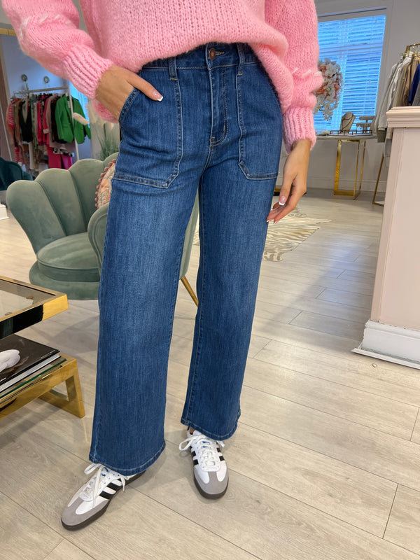 DENIM WIDE LEG JEANS