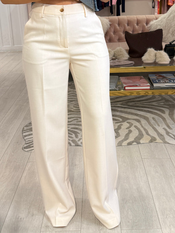 WYNNE TAILORED WIDE LEG TROUSERS CREAM