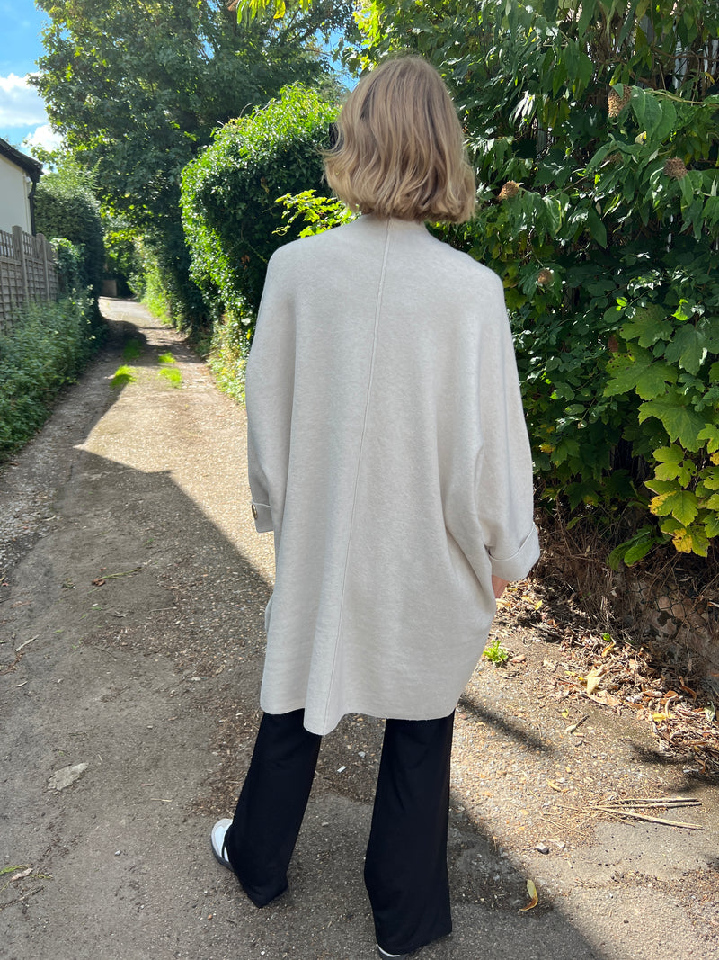 DULCE STONE LONG SLEEVE KNIT GOLD BUTTON CARDI