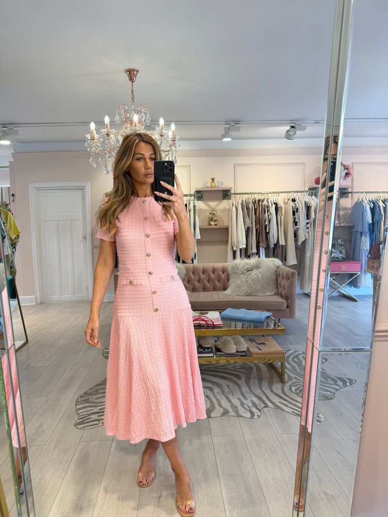 JUDY SWING MIDI DRESS PINK