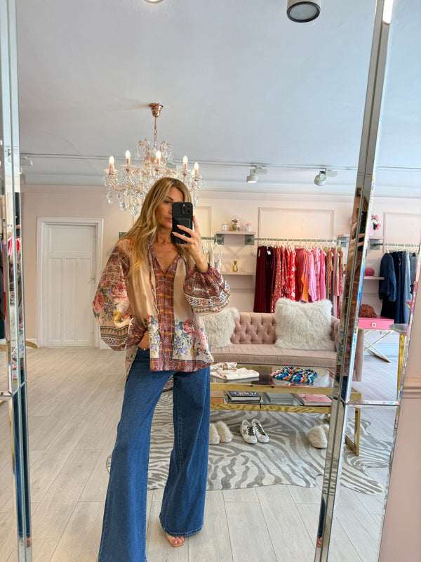 LANA LUXE PRINTED BLOUSE