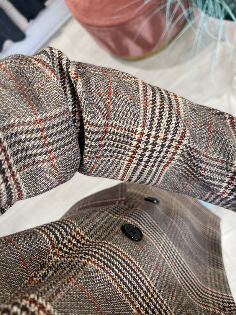 AGATHA PLAID DOUBLE BREASTED BLAZER