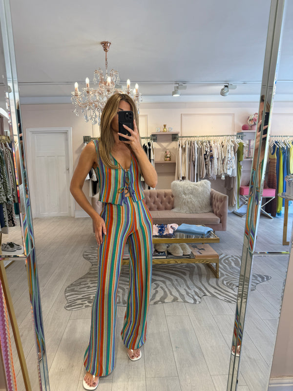 GIGI STRIPE MULTI KNIT TOP & TRS SET
