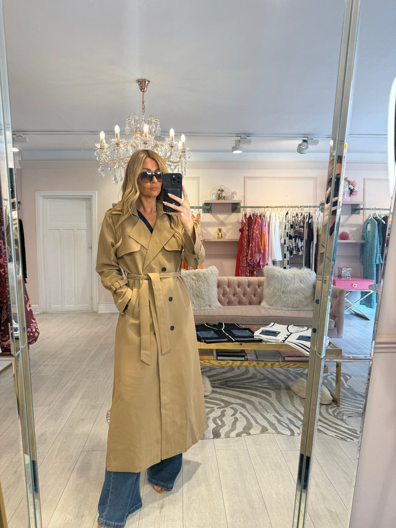 KASIA DOUBLE BREASTED TRENCH CAMEL