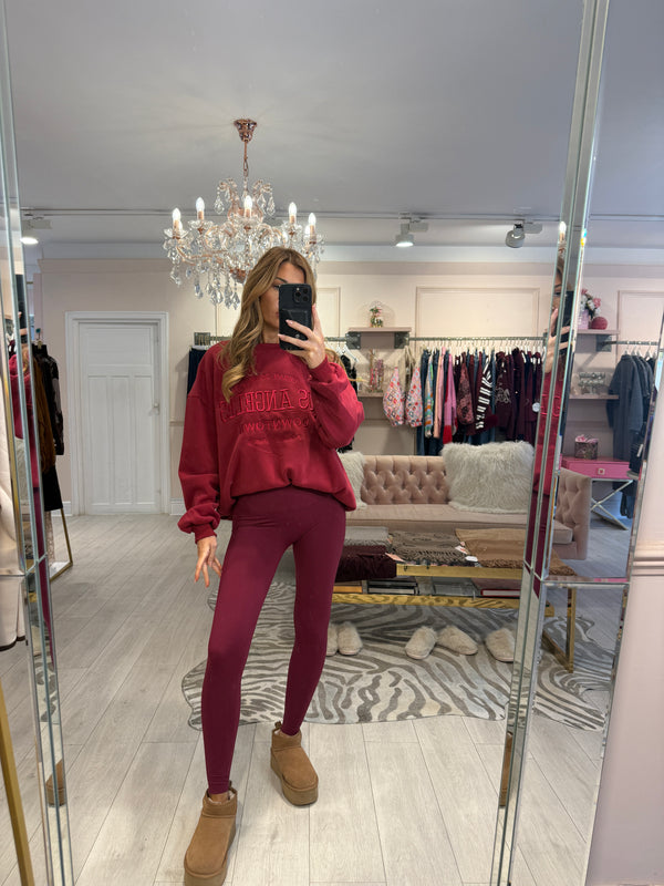 ACTIVE BURGUNDY LEGGINGS
