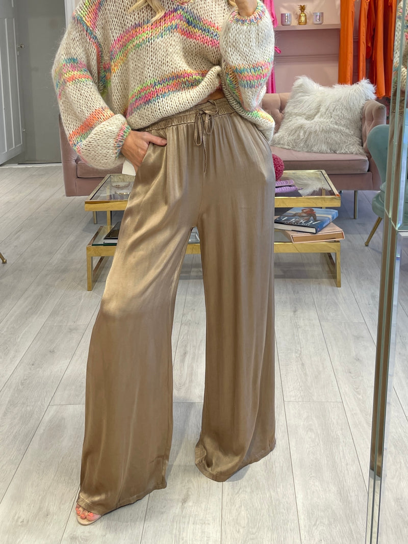 BRONZE SATIN TROUSER