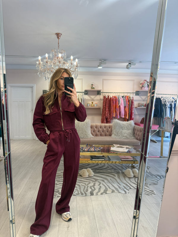 HALLIE JACKET & TRS TRACKSUIT BURGUNDY