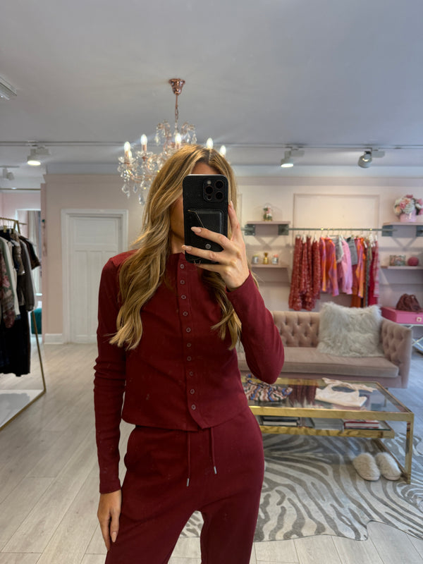 MOLLY RIBBED SET BURGUNDY