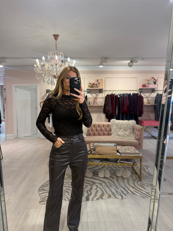 KEIRA LACE MESH BODY BLACK