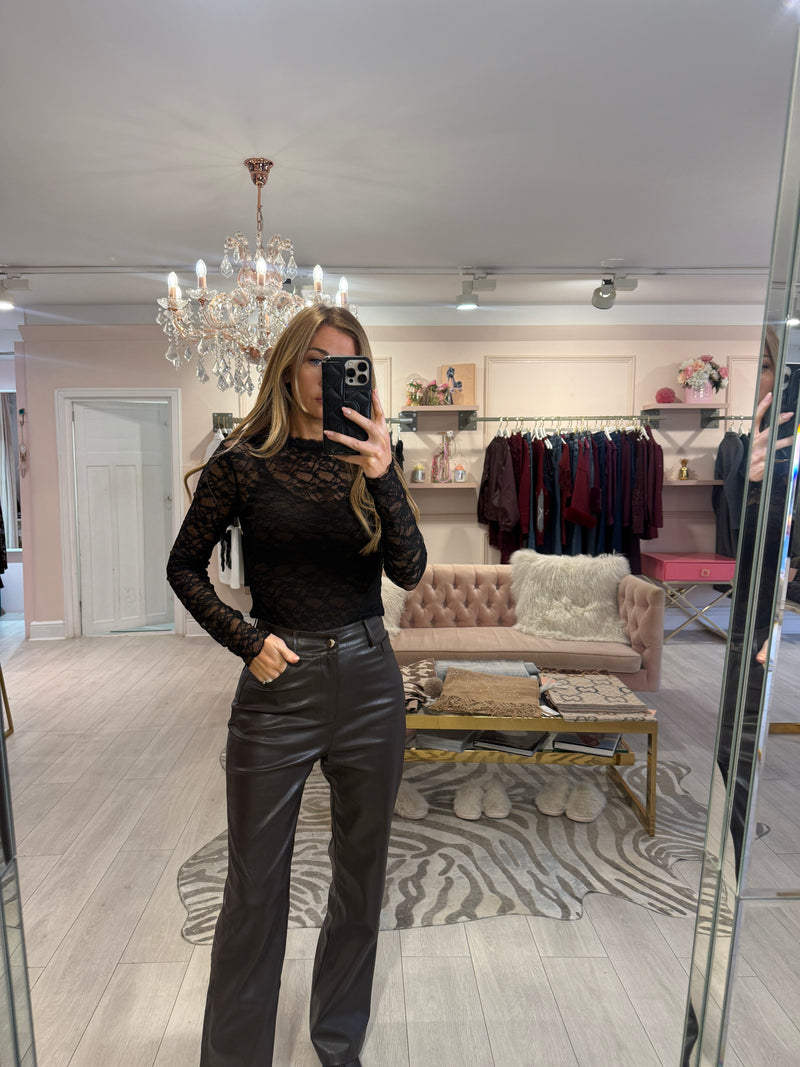 KEIRA LACE MESH BODY BLACK