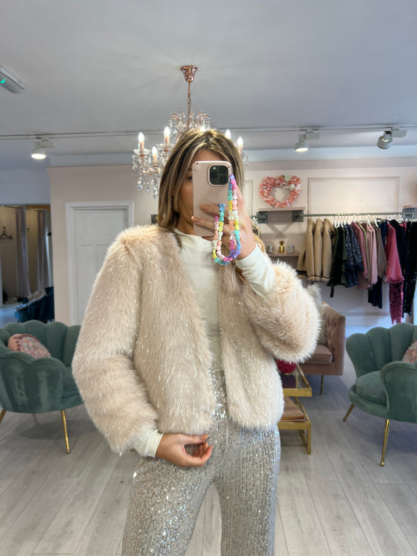 DARCY LUXE PINK FAUX FUR JACKET