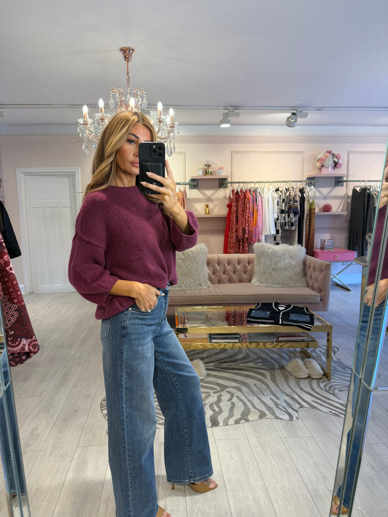 ERIN DROP SLEEVE JUMPER WINE