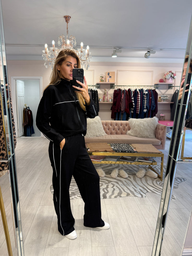 JAMIE CONTRAST STRIPE TRACKSUIT BLACK