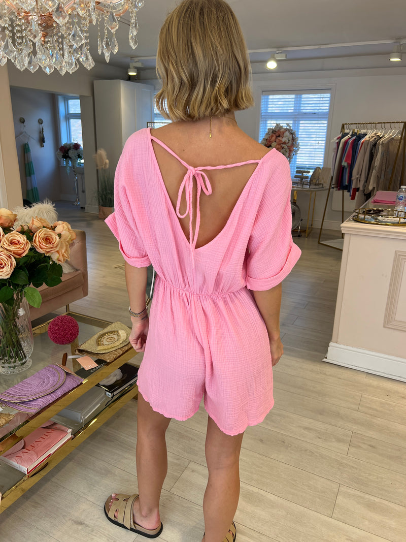 SARA COTTON PLAYSUT PINK