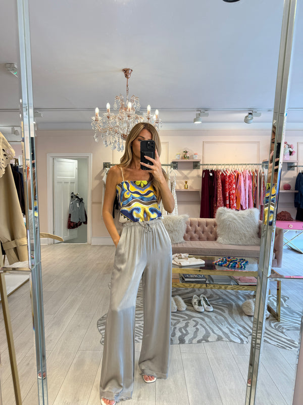 SASHA SILKY TROUSERS GREY