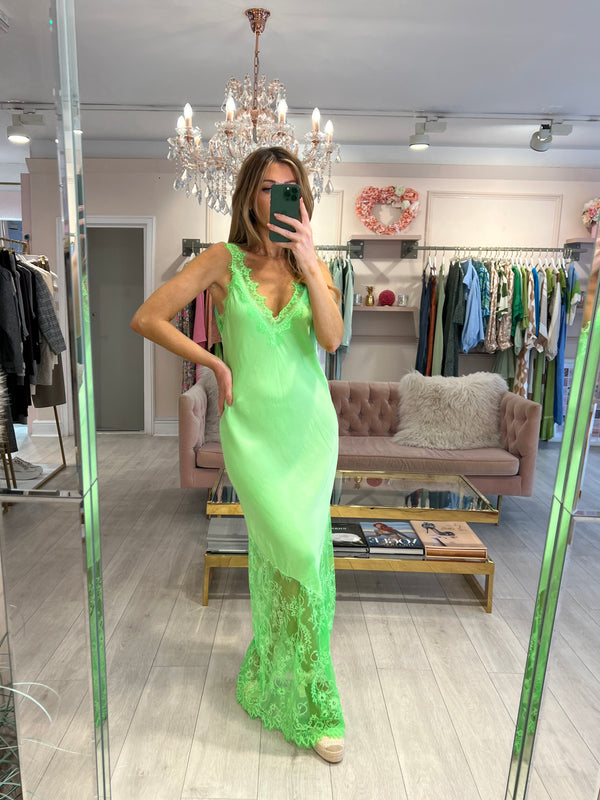 SIENNA LIME GREEN LACE MAXI DRESS 24