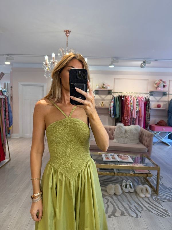 FRANKIE GREEN MIDI DRESS