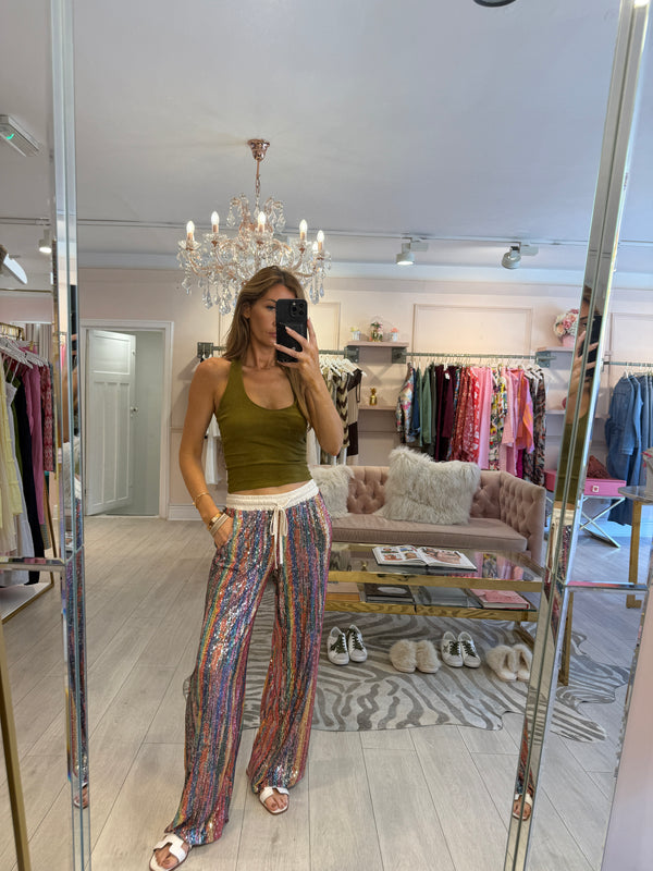 AURELIA SEQUIN TROUSERS MULTI