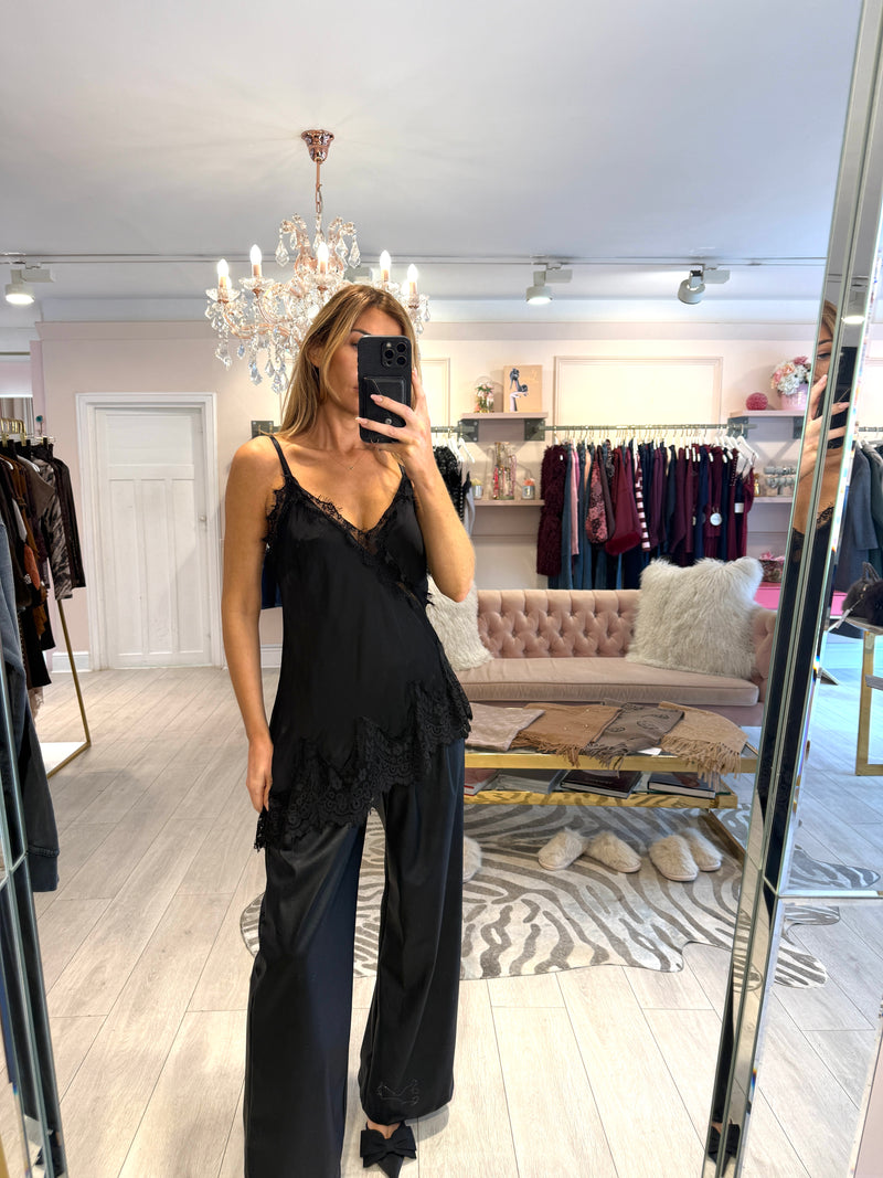 AMARIA LACE CAMI TOP BLACK