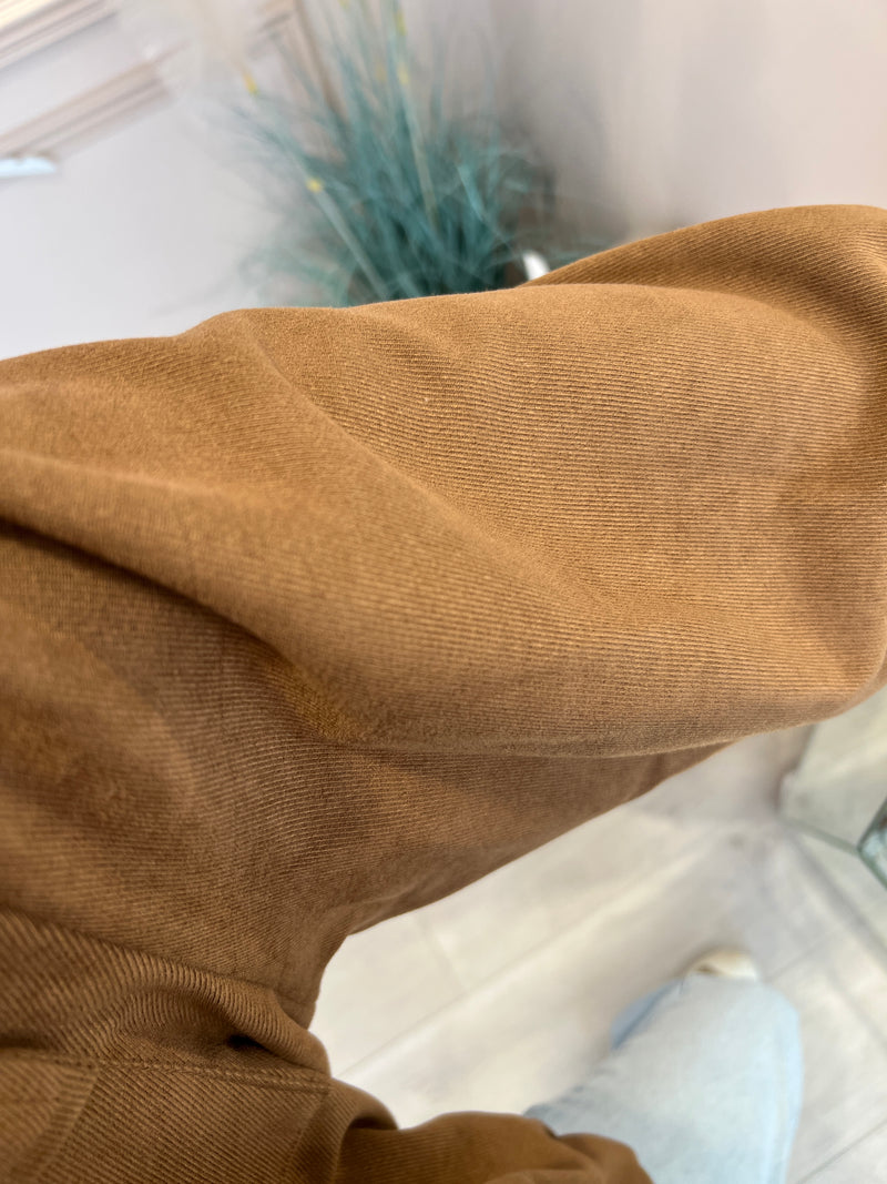 BROWN CORD BUTTON DOWN BOMBER JACKET