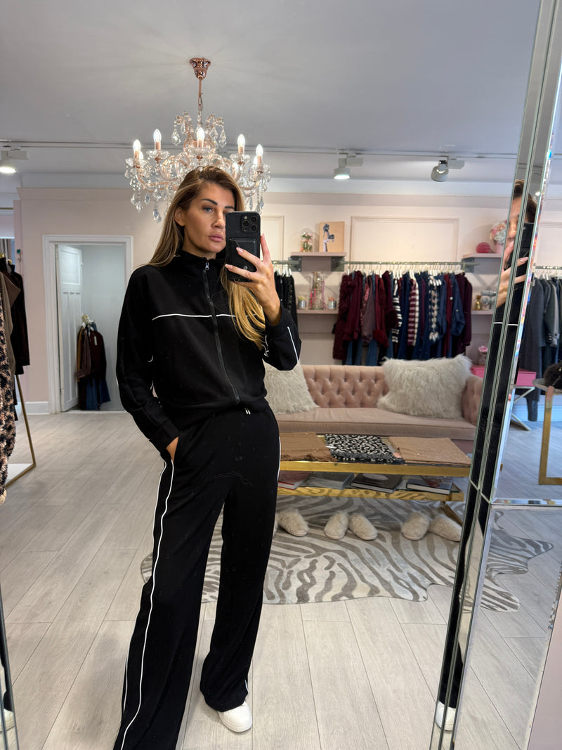 JAMIE CONTRAST STRIPE TRACKSUIT BLACK
