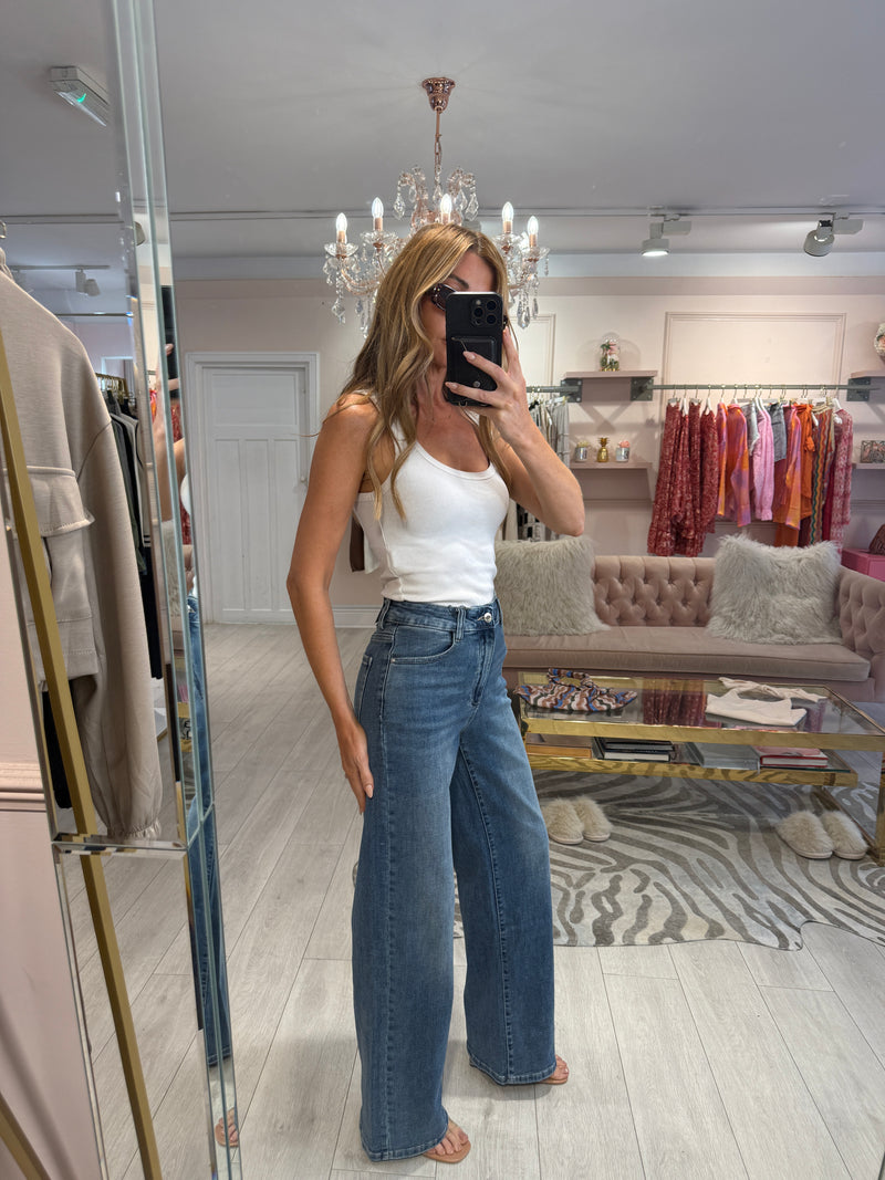 MYA MID WASH WIDE LEG JEAN