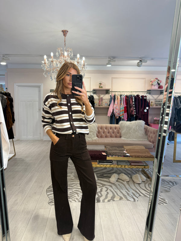 GEORGIA STRAIGHT LEG HIGH RISE JEANS BROWN