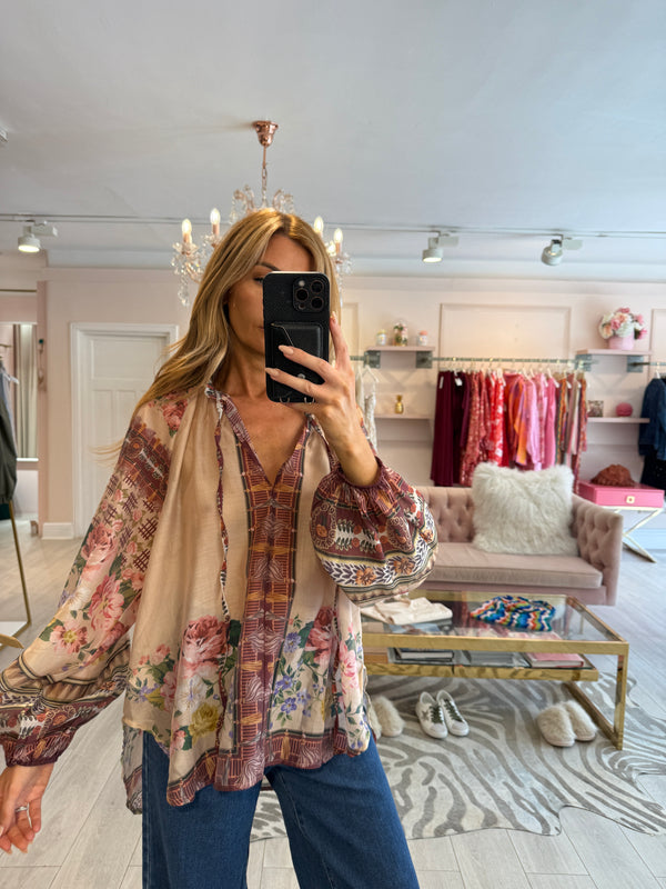 LANA LUXE PRINTED BLOUSE
