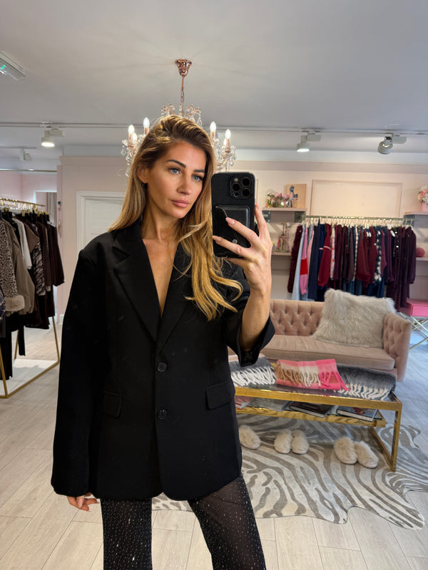 CHRISTIE OVERSIZED SINGLE BREAST BLAZER BLACK