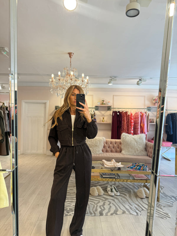 HALLIE JACKET & TRS TRACKSUIT BROWN