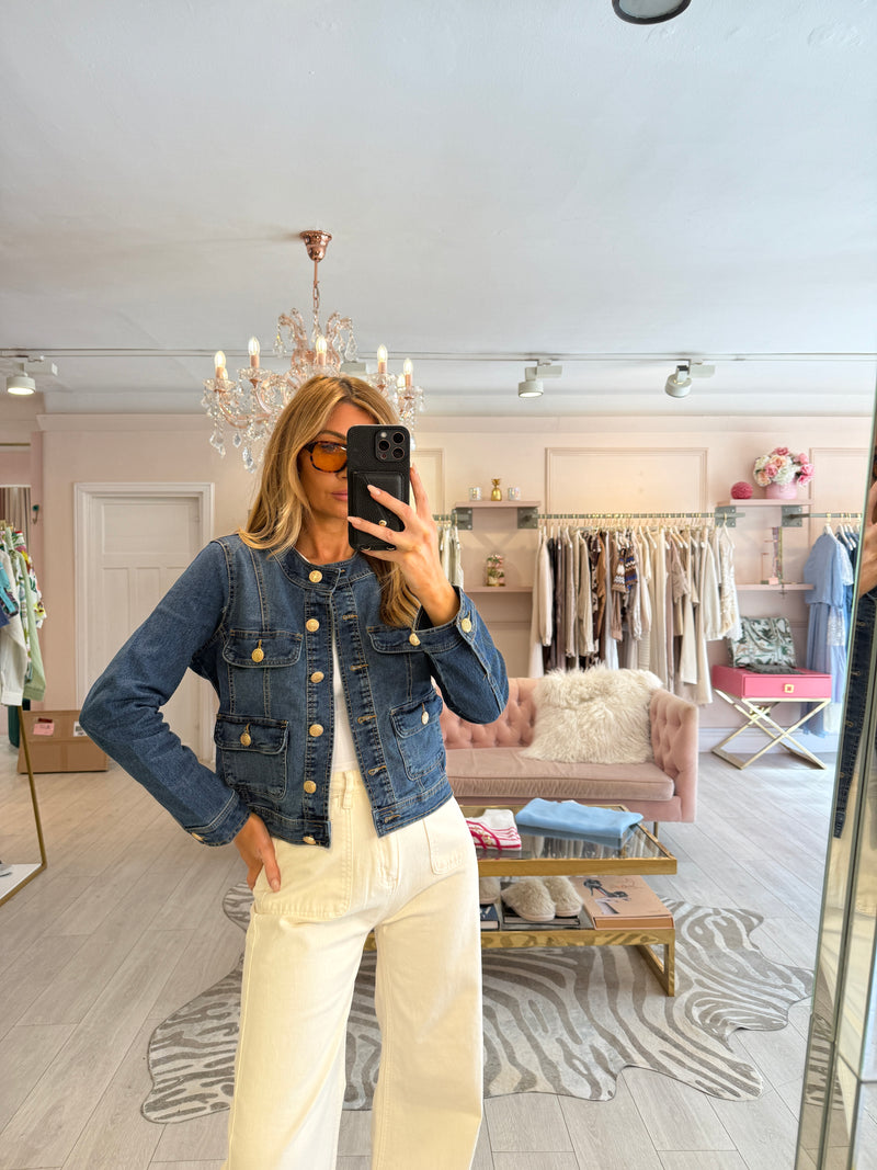 LONDON DENIM JACKET DARK BLUE sized uk 10-20