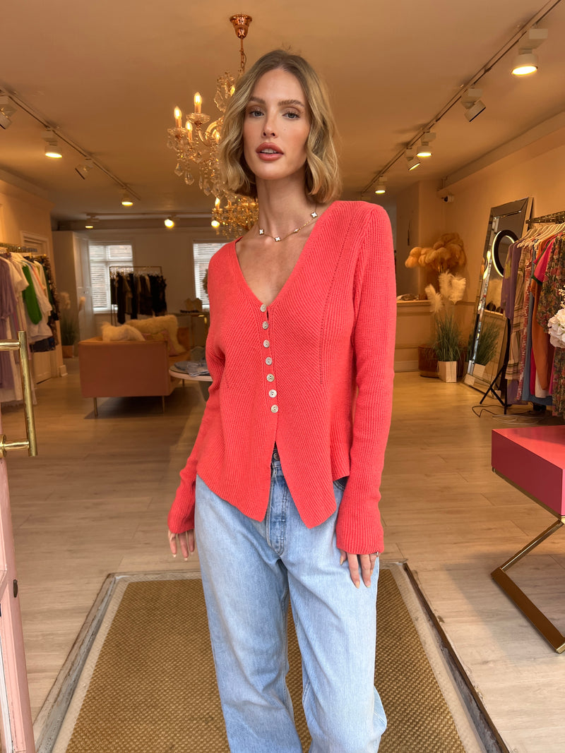 CAMILLA CORAL KNITTED CARDIGAN
