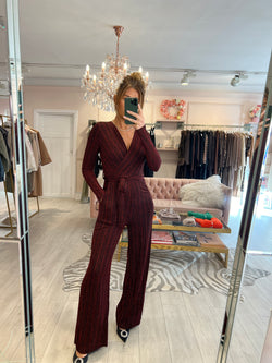 GINA LUREX RED/BLACK JUMPSUIT