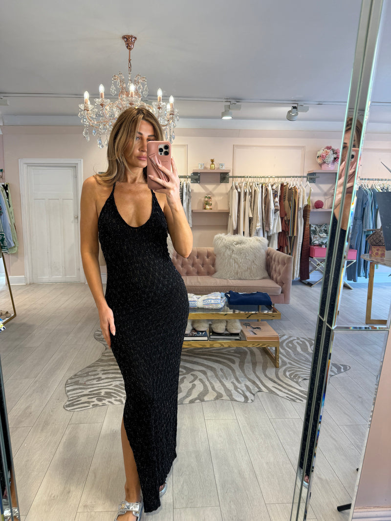 BONITA FINE KNIT DRESS BLACK